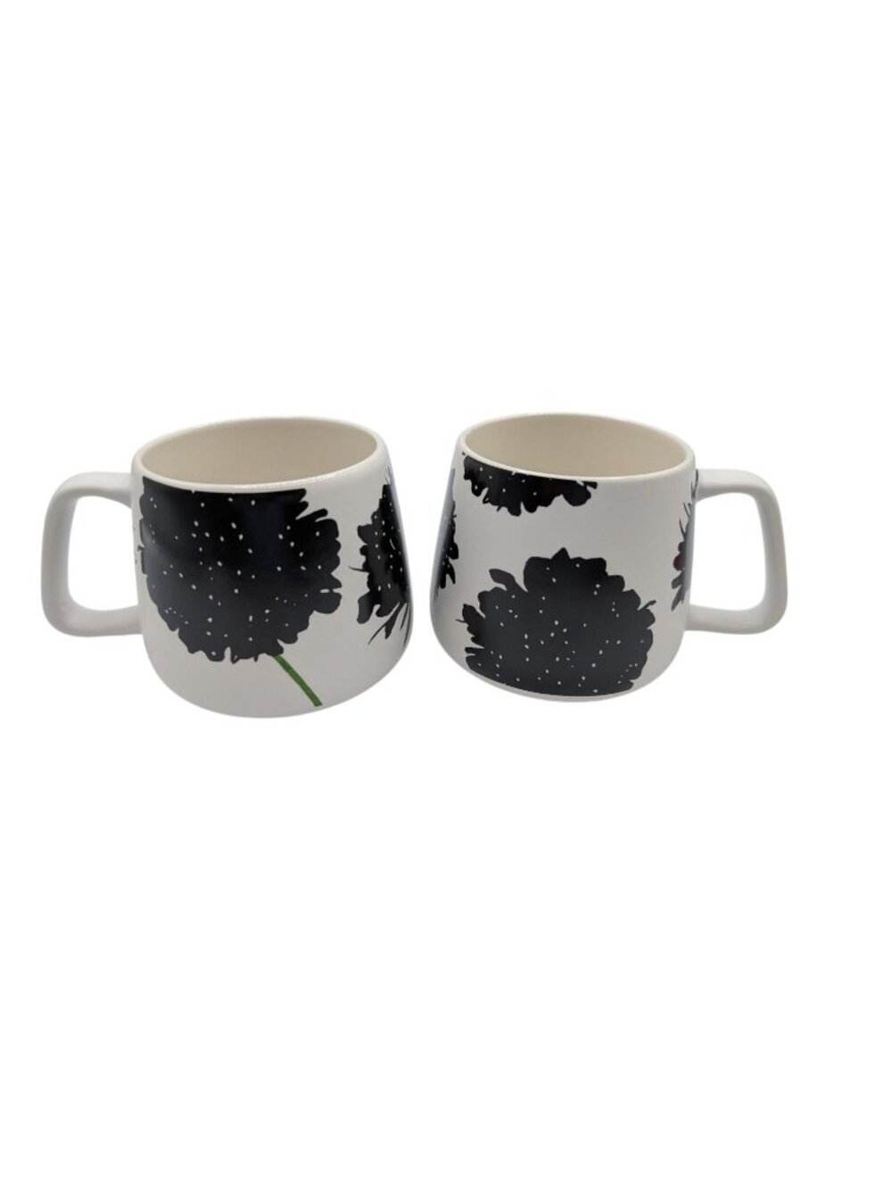 India & Purry Porcelain Coffee Mug Set With Black Scabiosa Floral Design - Picture 4 of 10